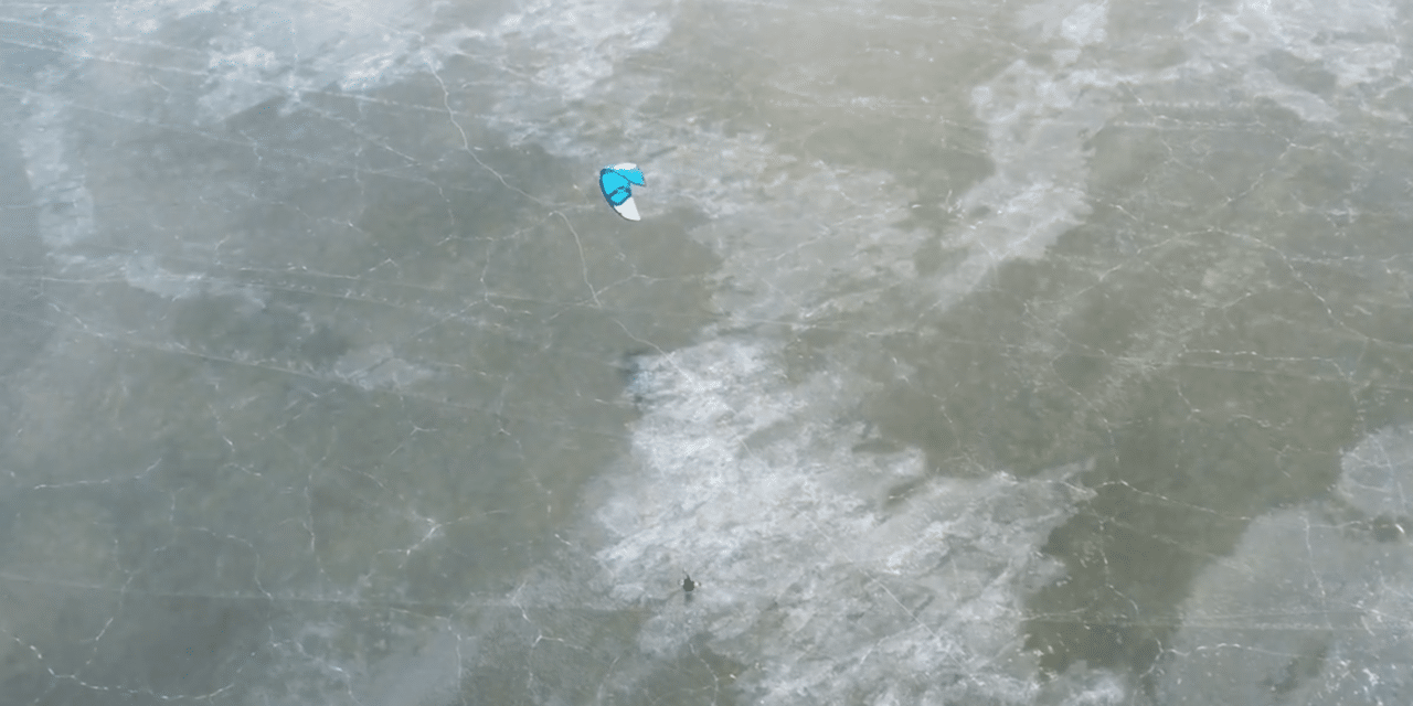 Kitesurf sur glace !